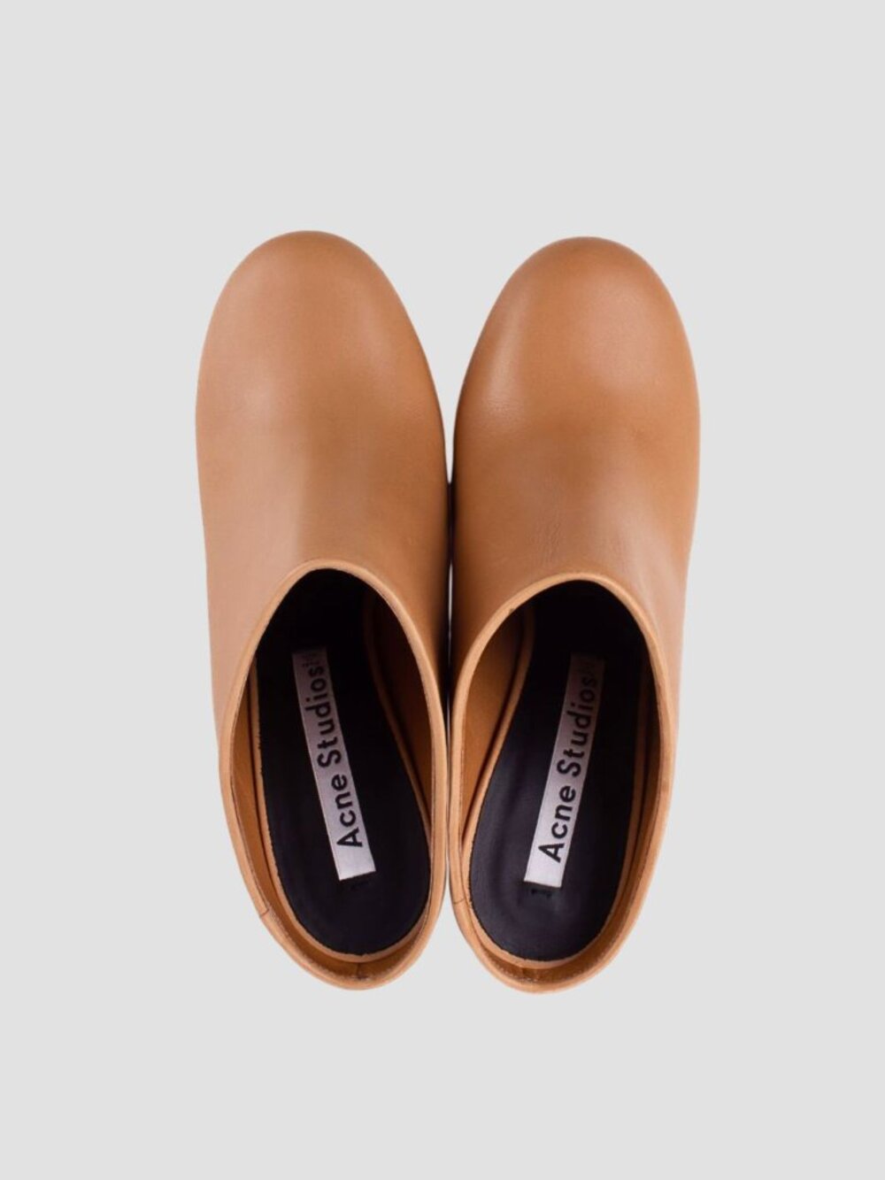 ACNE STUDIOS S/S 2015 FLOR Tan Faux Bamboo Heel Leather Mules - Picture 8 of 8